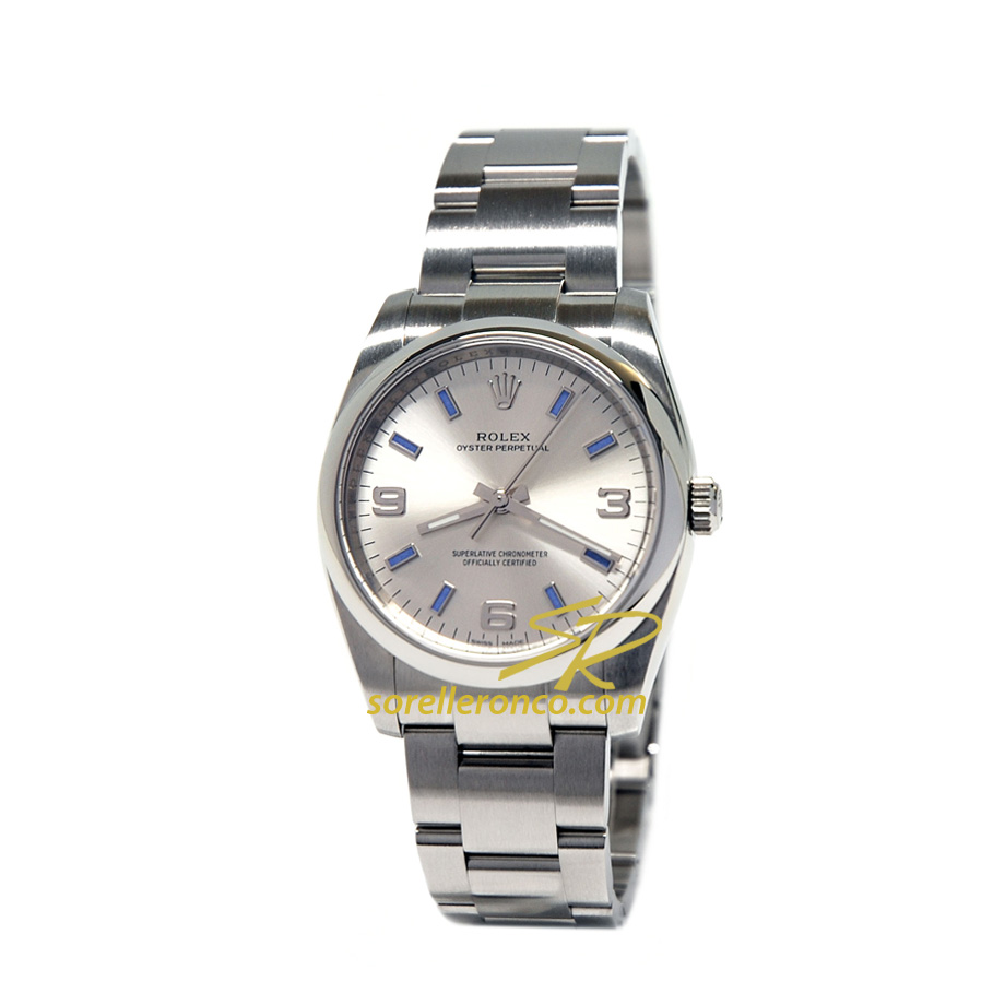 Oyster Perpetual Silver 34mm Come Nuovo