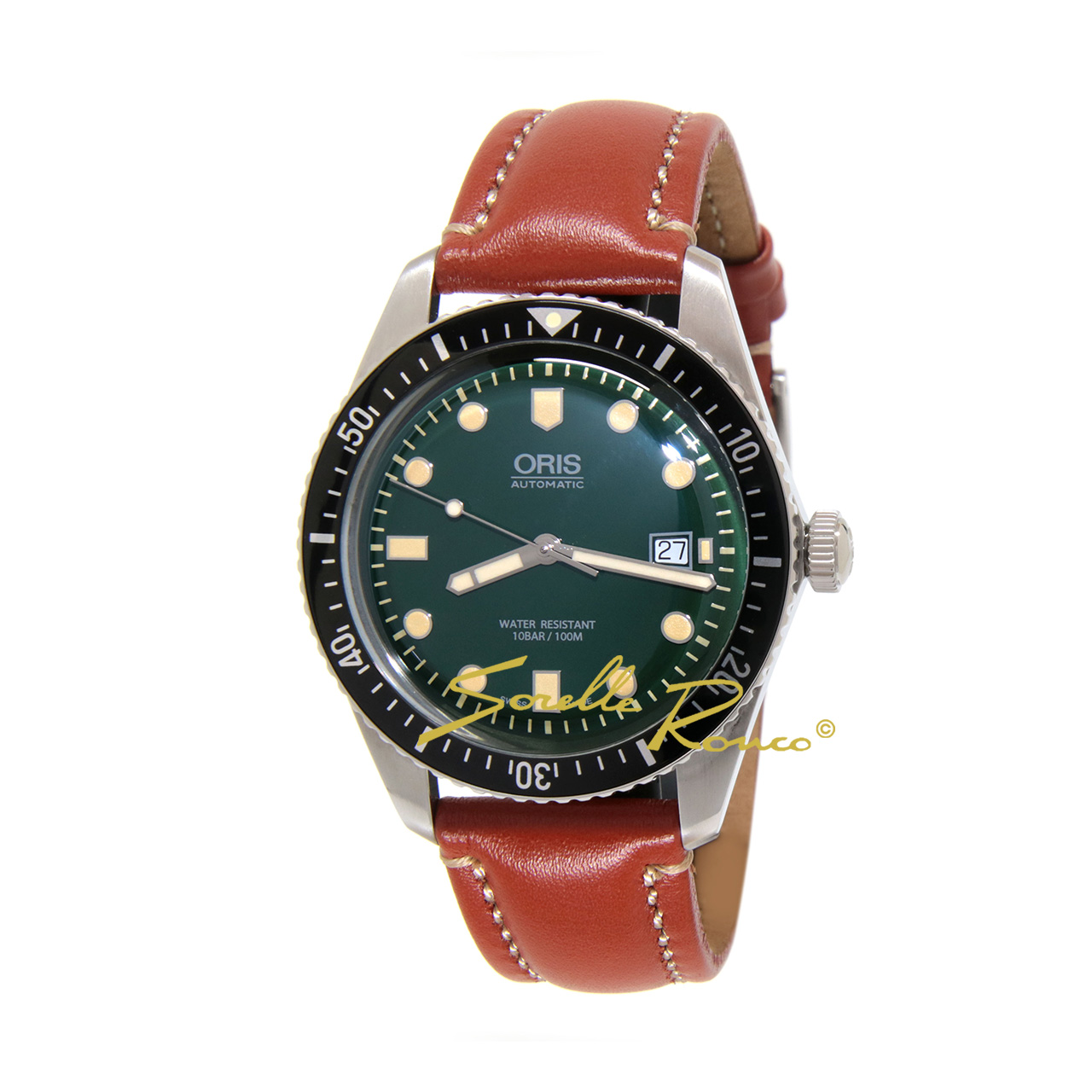 Diver Sixty-Five Verde 42mm Cuoio Marrone