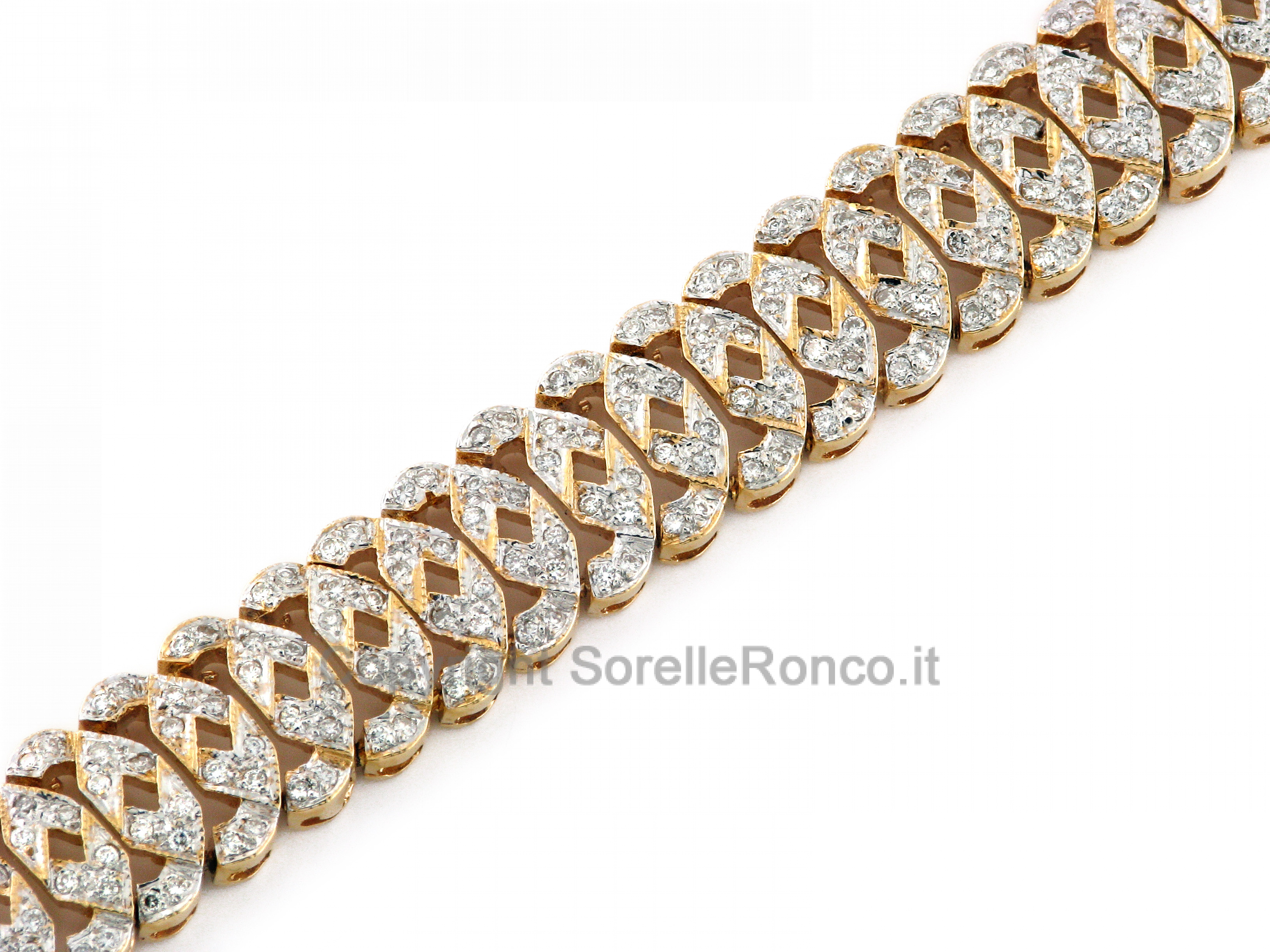 CF02045 - Bracciale in Oro Giallo e Bianco con Diamanti