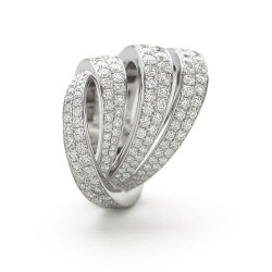 AB16719 - Anello Design in Oro Bianco 18kt con Diamanti 3.05 Ct