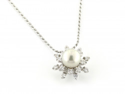 CF00527 - Collana in Oro con Perla e Diamanti