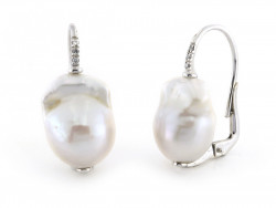 CF00732 - Orecchini con Perle Barocche e Diamanti