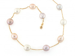 CF00900 - Collana Oro Giallo e Perle Multicolor