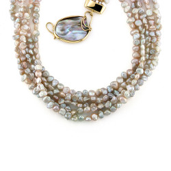 CF02557 - Collana Artigianale con Perle Barocche Multicolor