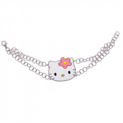 BRKT7 - Hello Kitty Bracciale Argento 925 Big Kitty Rosa