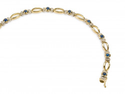 CF00114 - Bracciale in Oro con Zaffiri Cabochon e Diamanti