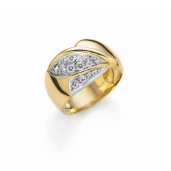 CF02729 - Anello Fascia in Oro Giallo 18kt con Diamanti 0.57 Ct