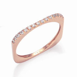 CF02748 - Anello Oro Giallo 18Kt con Diamanti 0.12Ct
