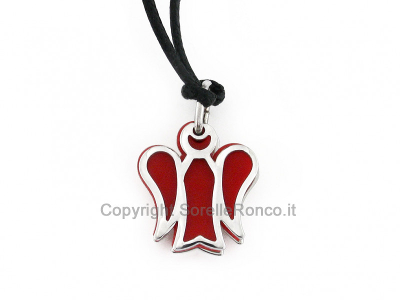 PENDENTE ANGELO ROSSO IN ARGENTO