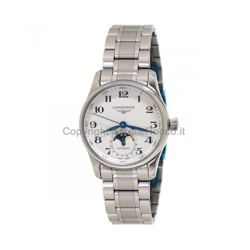 LONGINES LADY MASTER COLLECTION ARGENTO FASI LUNA 34MM